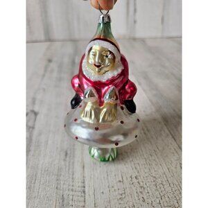 Vintage glass elf mushroom ornament fairy 1992 Xmas tree